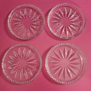Set of 4 Clear Glass Starburst Coasters (0491)
